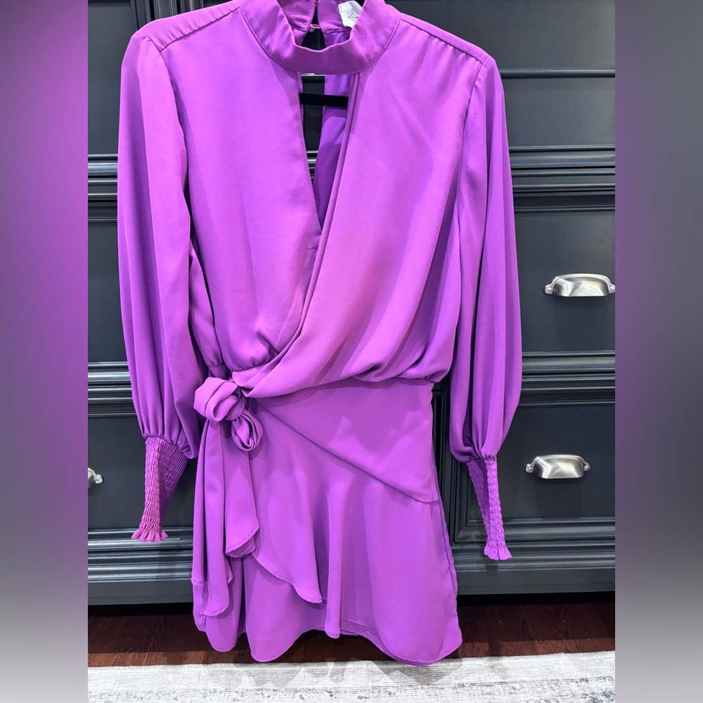 Elegant Purple Long Sleeve Dress